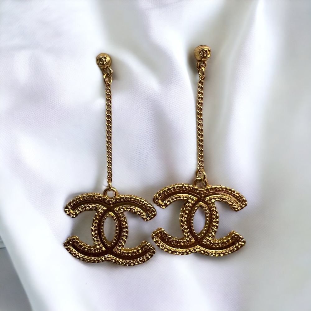 Chanel large drop earrings